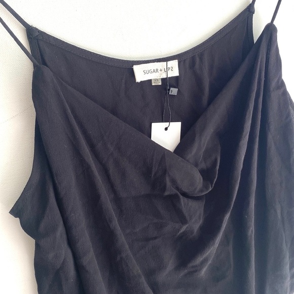 Sugarlips Black Cowl neck Spaghetti Strap top, Size XS - Picture 6 of 9